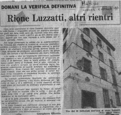 I titoli sui giornali dedicati alle perizie sugli edifici - 1980