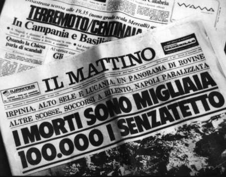 Gli articoli sul mattino in merito al terremoto - Novembre 1980
